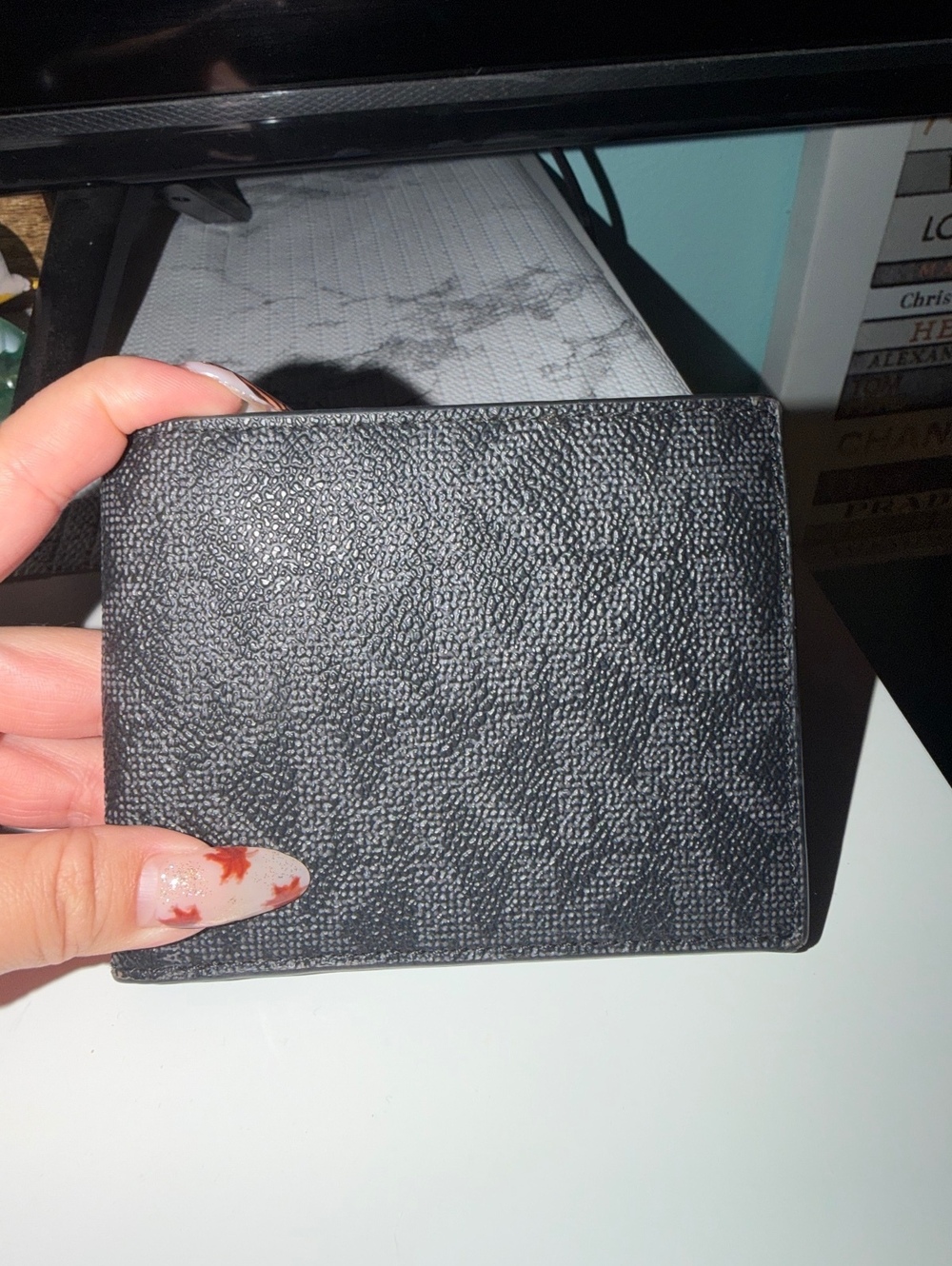 Michael Kors Black Pebbled Bifold Wallet Card Holder NWOT